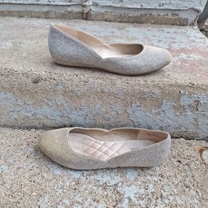 Coach and Four woman gold silver shiny flat Shoes size 8.5